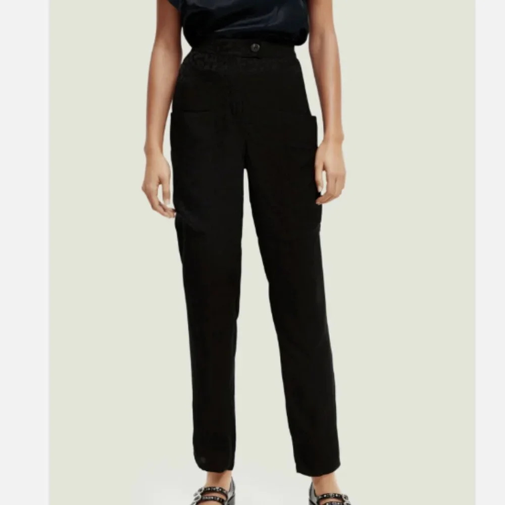 Scotch & Soda Black Straight Leg Tailored Pants Gorpcore Lightweight